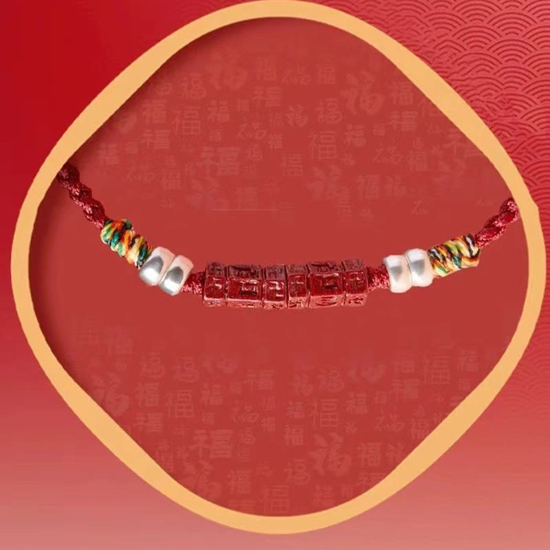Wear FengShui 925 Sterling Silver Om Mani Padme Hum Cinnabar Blessing Child Adult Bracelet