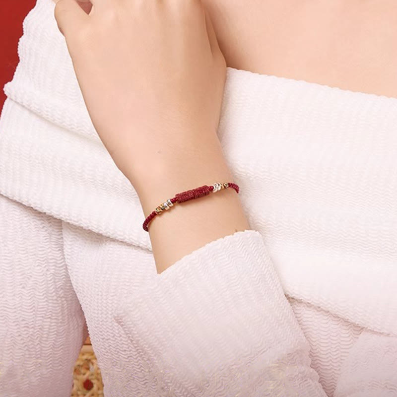 Wear FengShui 925 Sterling Silver Om Mani Padme Hum Cinnabar Blessing Child Adult Bracelet