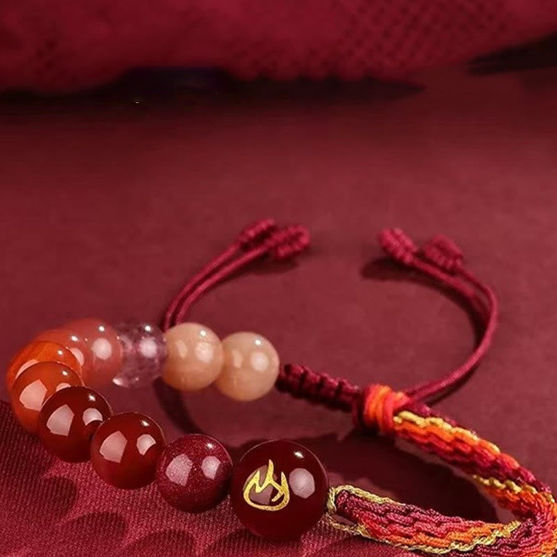 Wear FengShui Five Elements Various Crystal Agate Wealth Reincarnation Knot Braid Bracelet