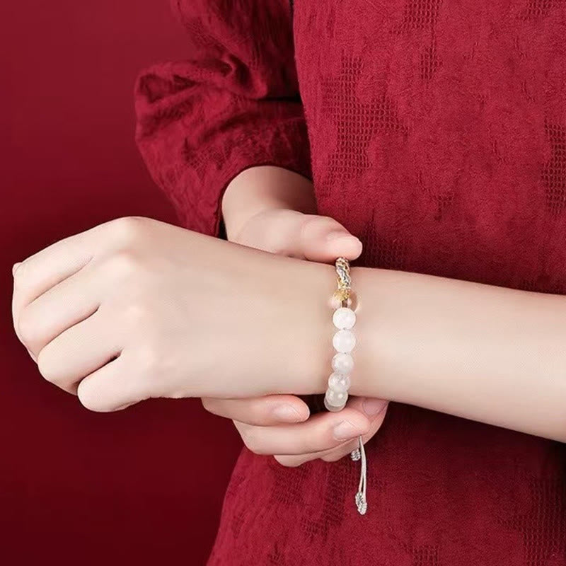 Wear FengShui Five Elements Various Crystal Agate Wealth Reincarnation Knot Braid Bracelet
