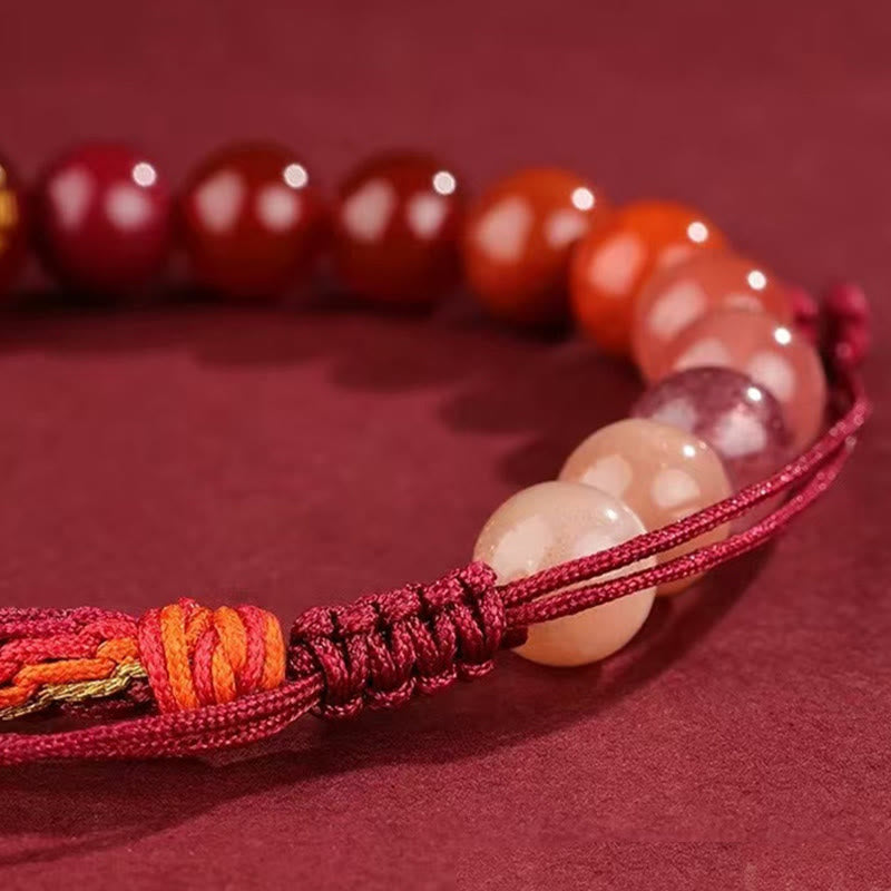 Wear FengShui Five Elements Various Crystal Agate Wealth Reincarnation Knot Braid Bracelet