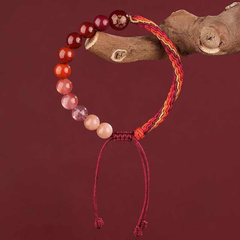 Wear FengShui Five Elements Various Crystal Agate Wealth Reincarnation Knot Braid Bracelet