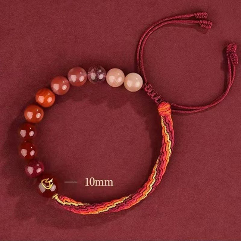 Wear FengShui Five Elements Various Crystal Agate Wealth Reincarnation Knot Braid Bracelet