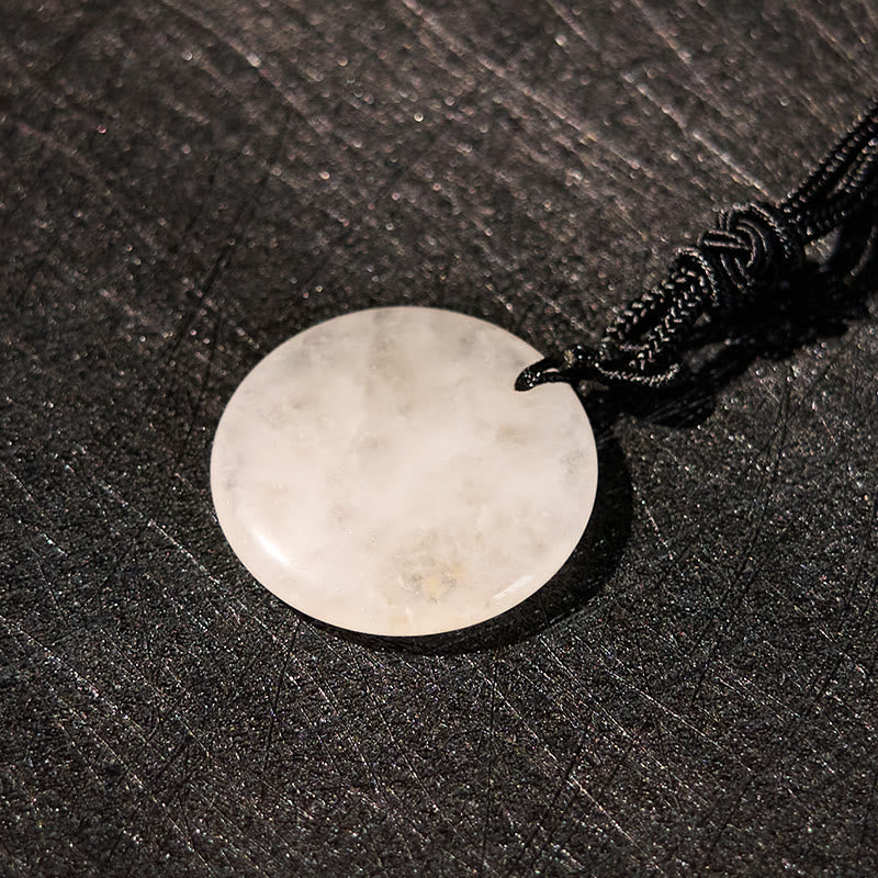 Wear FengShui Vairocana Tathagata Sanskrit Mantra Various Crystal Black Obsidian Green Aventurine Strength Necklace Pendant