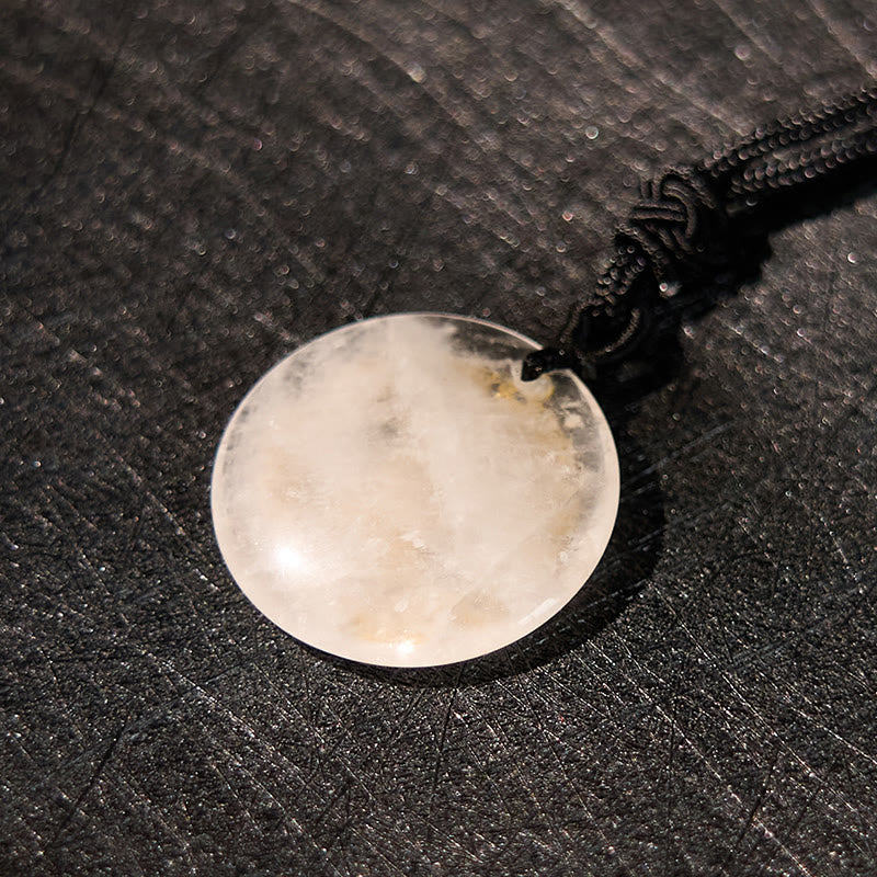 Wear FengShui Swastika Lotus Pattern Natural Various Crystal Black Obsidian Purification Necklace Pendant