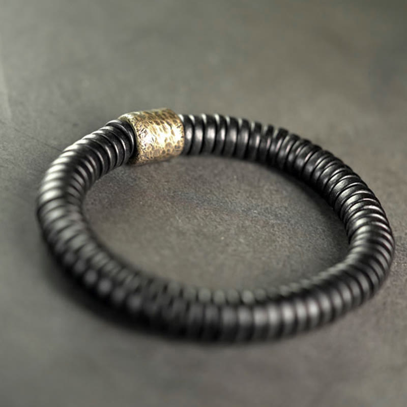 Wear FengShui Ebony Wood Copper Brass Calm Bracelet