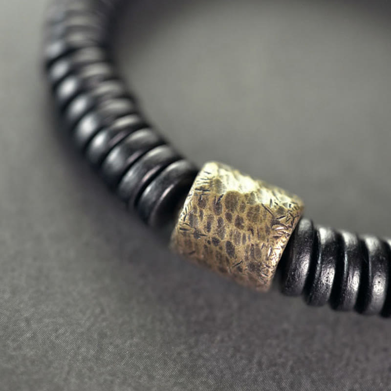 Wear FengShui Ebony Wood Copper Brass Calm Bracelet