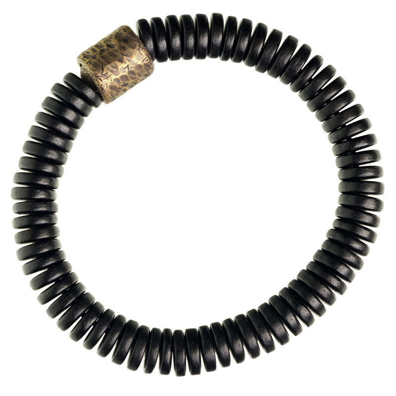 Wear FengShui Ebony Wood Copper Brass Calm Bracelet
