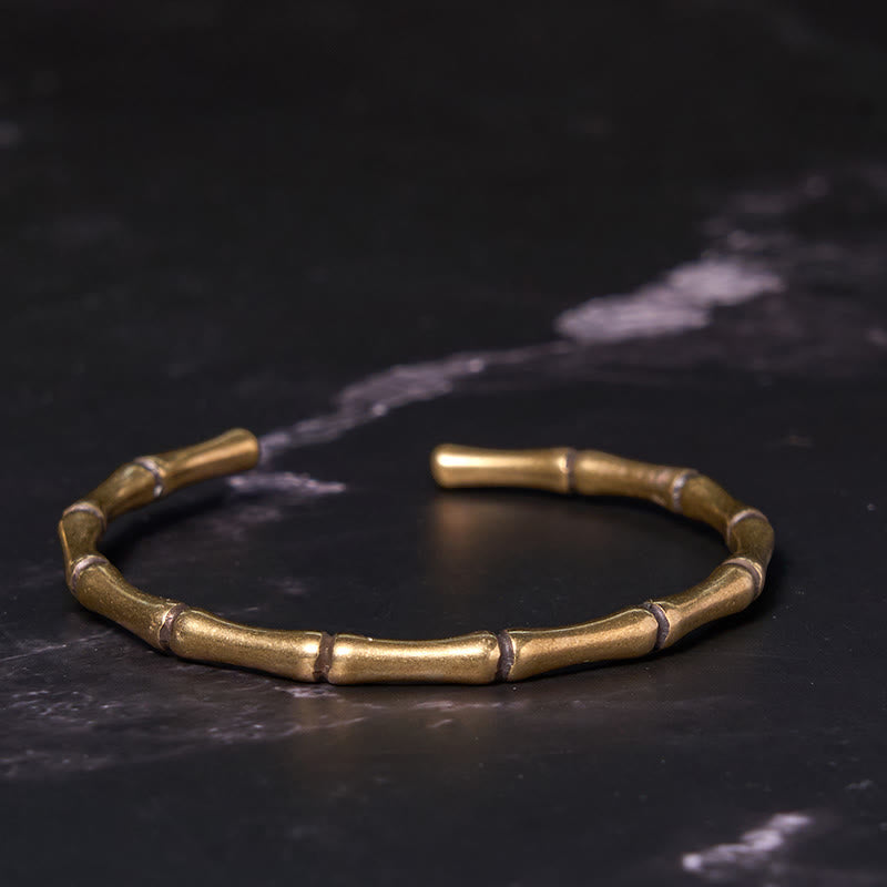 Wear FengShui Bamboo Copper Brass Luck Strength Bracelet Bangle