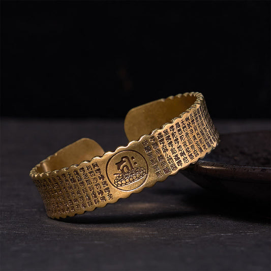 Wear FengShui Great Compassion Mantra Copper Brass Luck Self Care Bracelet Bangle