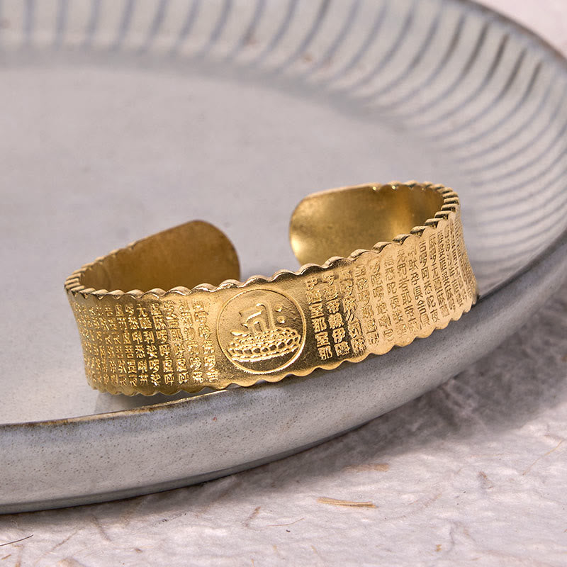 Wear FengShui Great Compassion Mantra Copper Brass Luck Self Care Bracelet Bangle