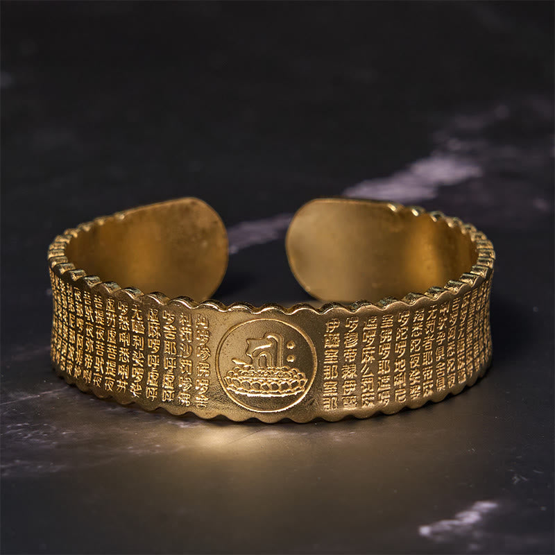Wear FengShui Great Compassion Mantra Copper Brass Luck Self Care Bracelet Bangle