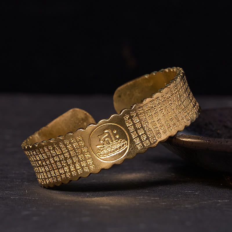 Wear FengShui Great Compassion Mantra Copper Brass Luck Self Care Bracelet Bangle