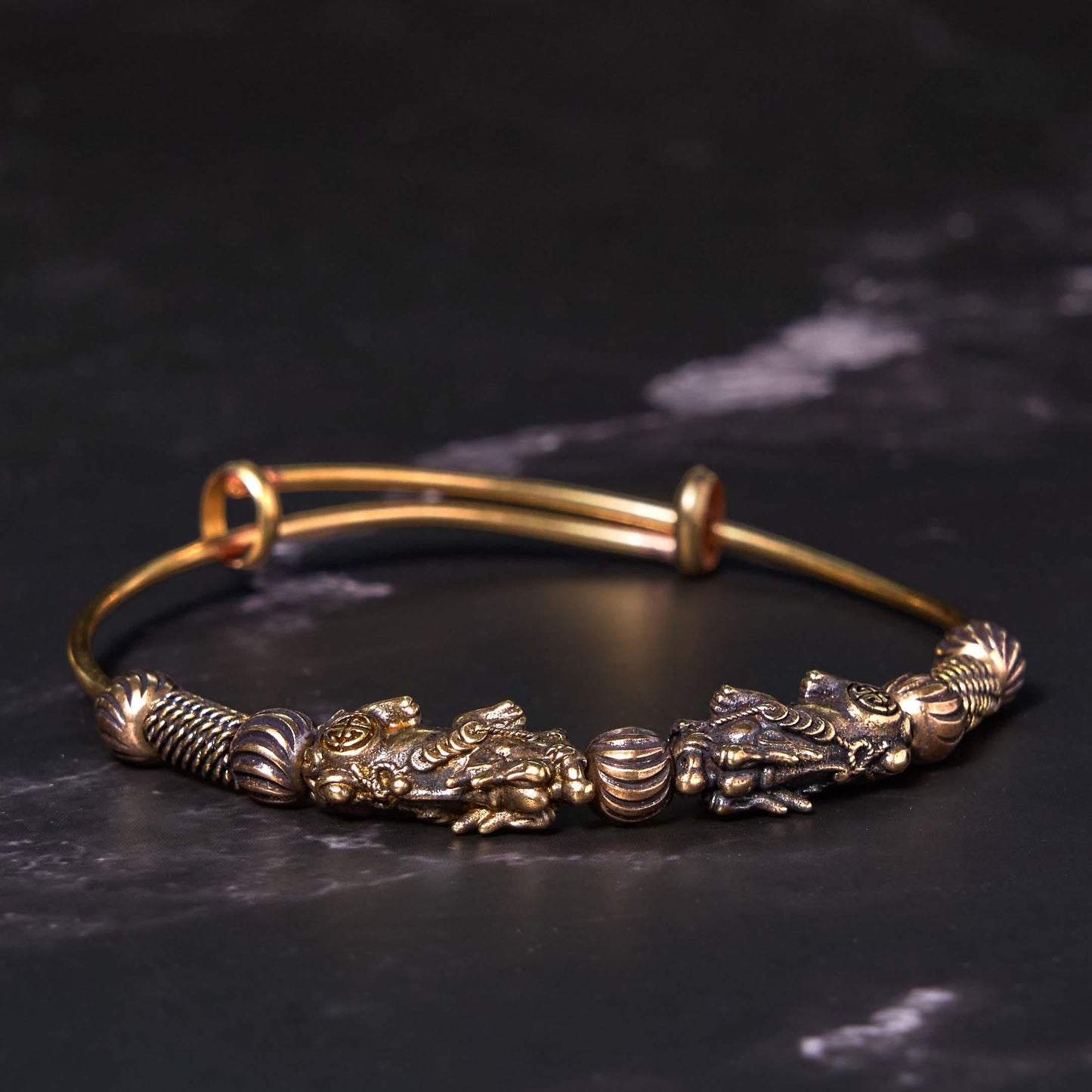 Wear FengShui Pi Xiu Copper Brass Luck Keep Away Evil Spirits Bracelet Bangle