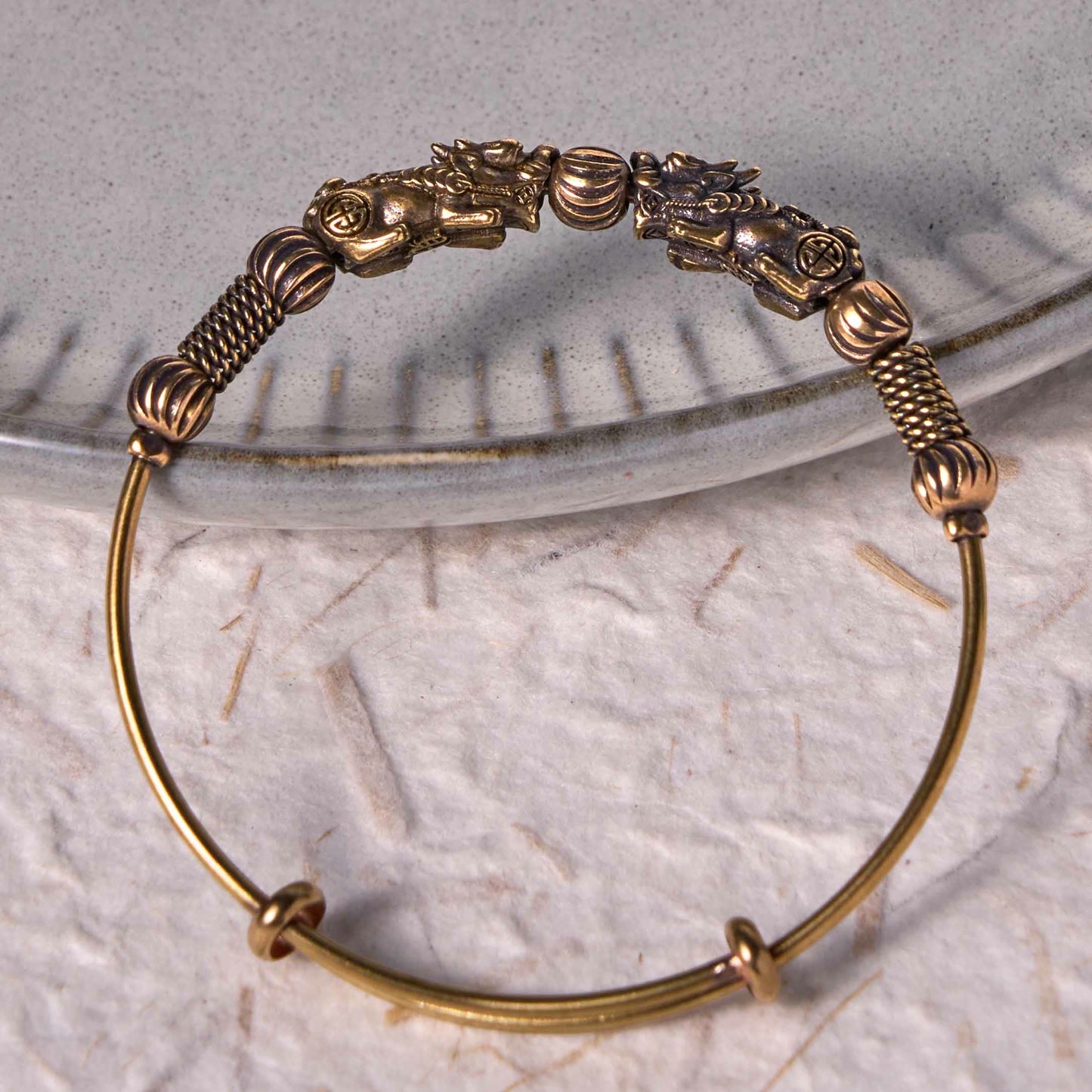 Wear FengShui Pi Xiu Copper Brass Luck Keep Away Evil Spirits Bracelet Bangle