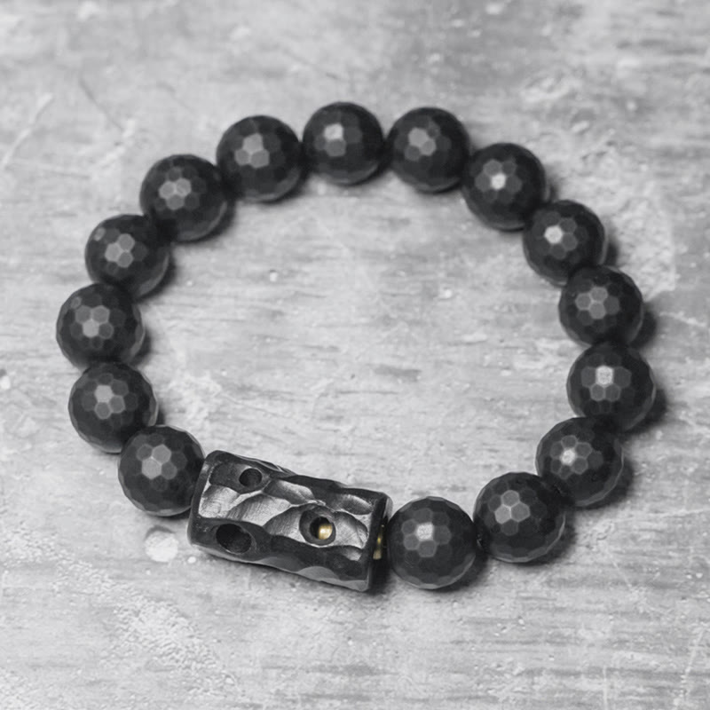 Wear FengShui Matte Frosted Surface Black Onyx Ebony Protection Bracelet
