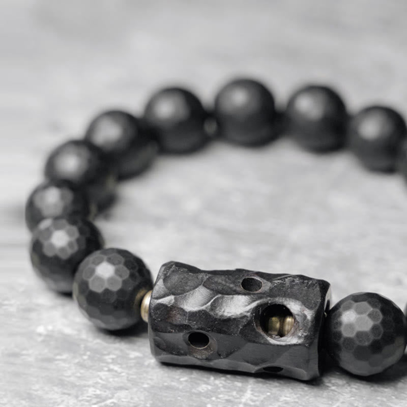 Wear FengShui Matte Frosted Surface Black Onyx Ebony Protection Bracelet