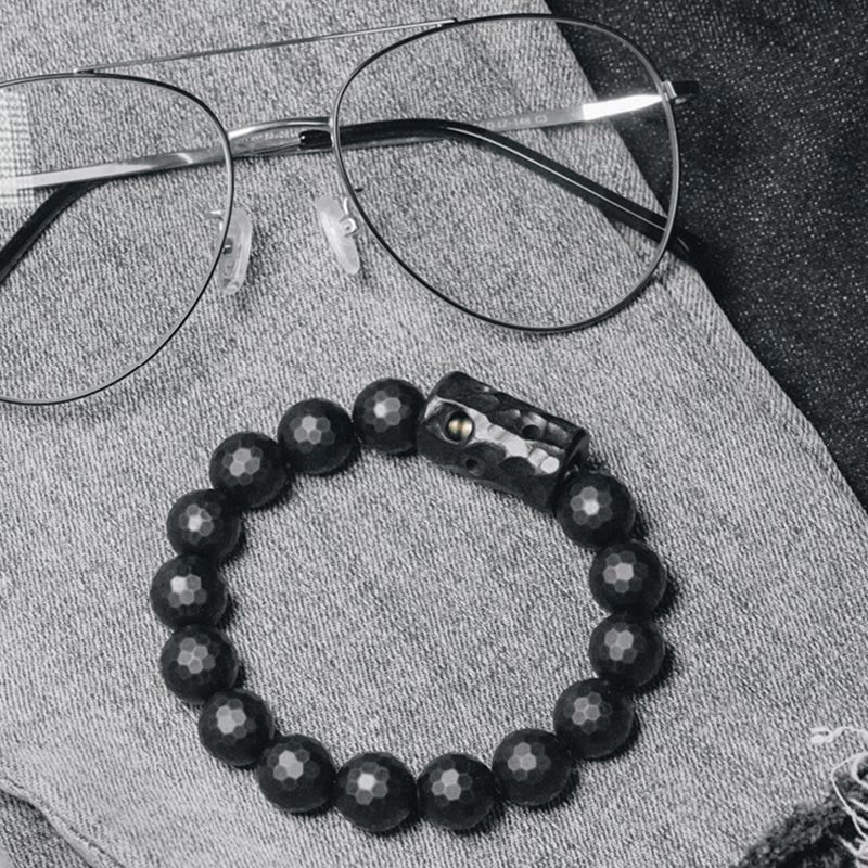 Wear FengShui Matte Frosted Surface Black Onyx Ebony Protection Bracelet