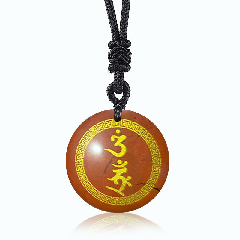 Wear FengShui Surrounding Swastika Pattern Vajra Protection Mantra Natural Various Crystal Black Obsidian Fulfilment Necklace Pendant