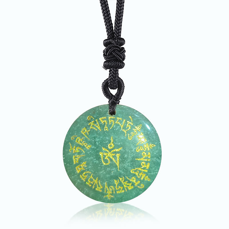 Wear FengShui Fortune-gathering Mantra Natural Various Crystal Black Obsidian Fulfilment Necklace Pendant