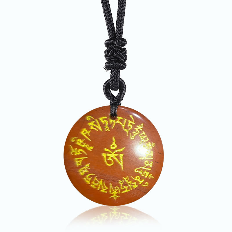 Wear FengShui Fortune-gathering Mantra Natural Various Crystal Black Obsidian Fulfilment Necklace Pendant