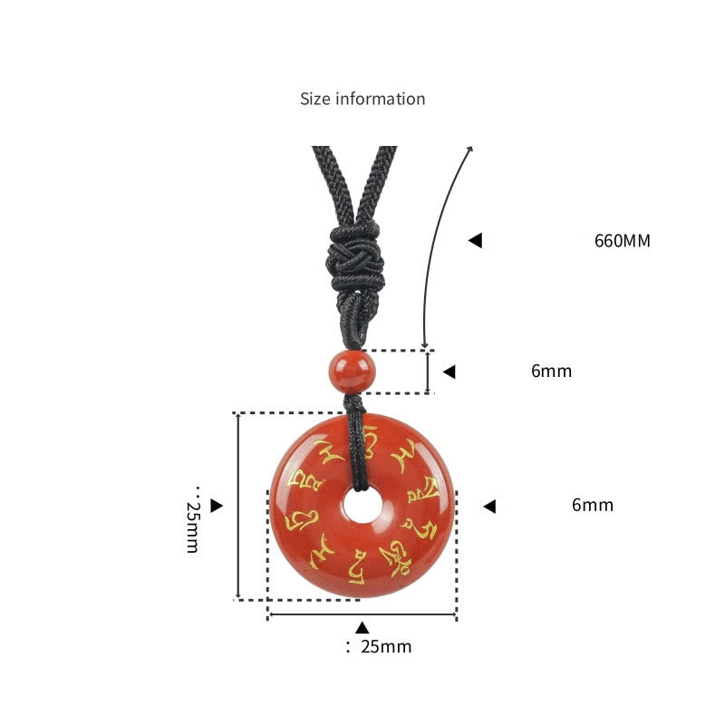 Wear FengShui Green Tara Mantra Natural Various Crystal Black Obsidian Fulfilment Necklace Pendant