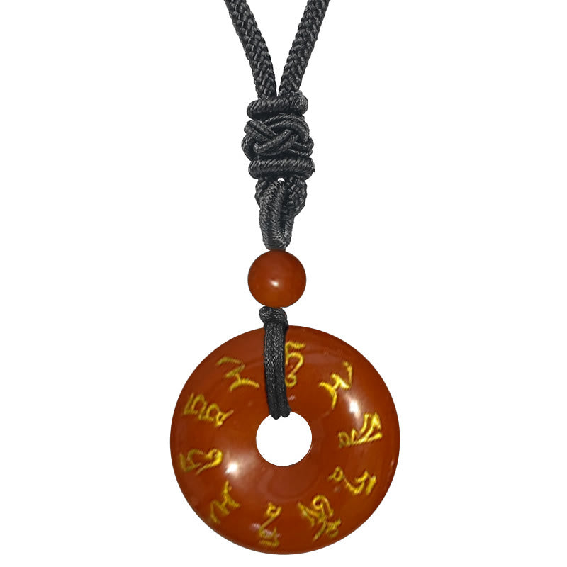 Wear FengShui Green Tara Mantra Natural Various Crystal Black Obsidian Fulfilment Necklace Pendant