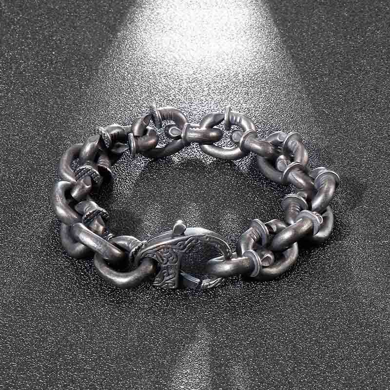 Wear FengShui Square Rivets Titanium Steel Good Luck Balance Bracelet