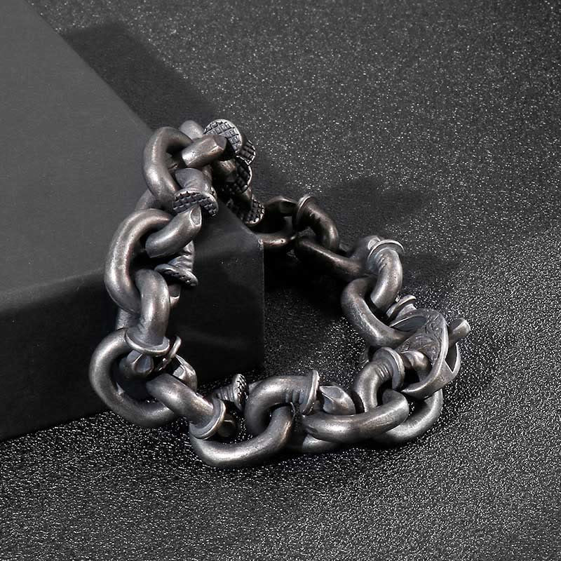 Wear FengShui Square Rivets Titanium Steel Good Luck Balance Bracelet