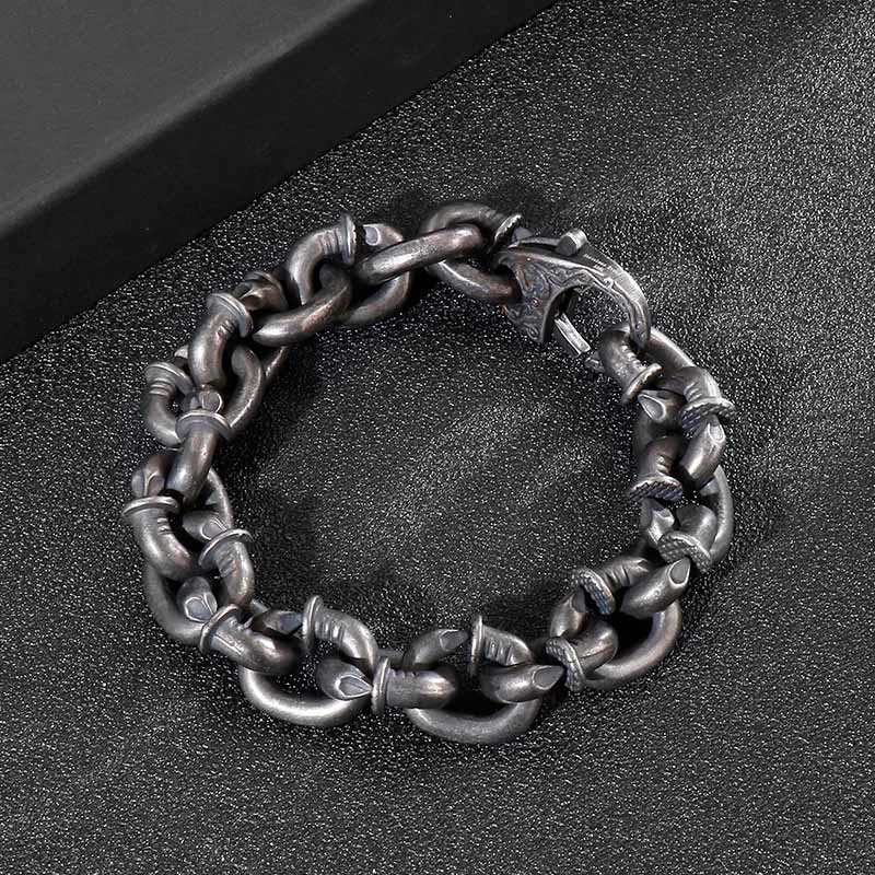 Wear FengShui Square Rivets Titanium Steel Good Luck Balance Bracelet