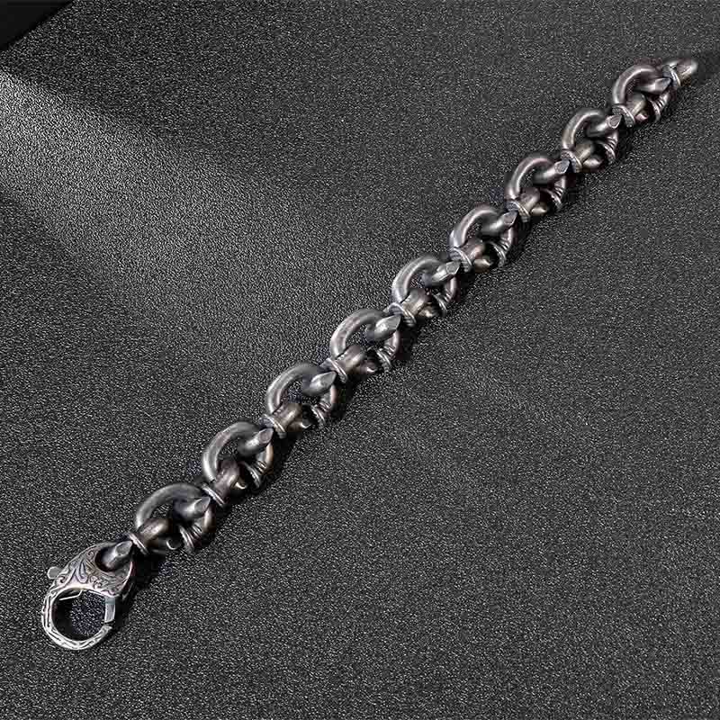 Wear FengShui Square Rivets Titanium Steel Good Luck Balance Bracelet
