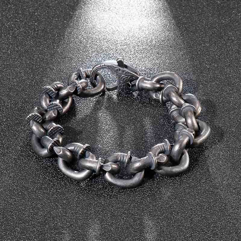 Wear FengShui Square Rivets Titanium Steel Good Luck Balance Bracelet
