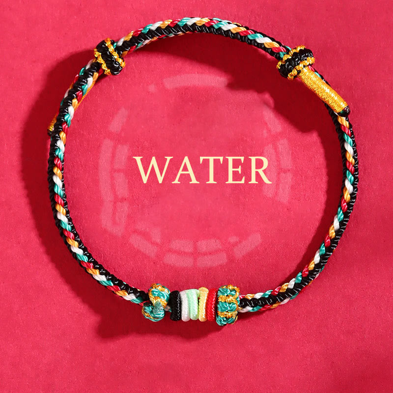 Wear FengShui Five Elements Colorful String Completeness Knot Reef Knot Braid Luck Bracelet