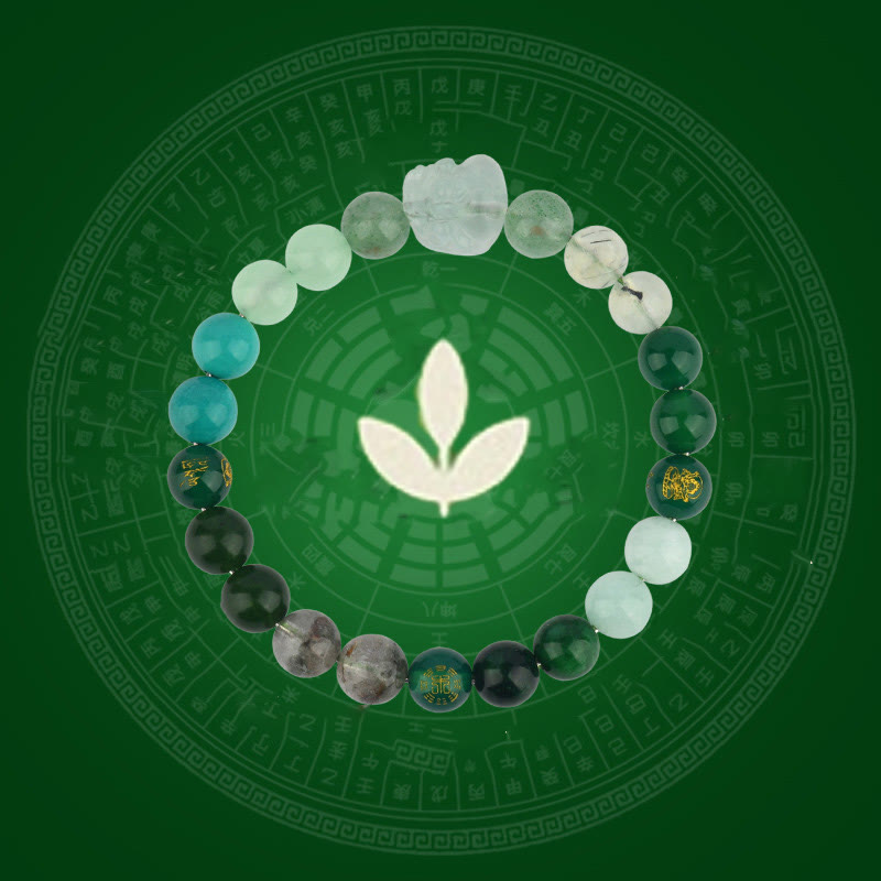 Wear FengShui Five Elements Various Crystal Agate Pixiu Wealth Bracelet