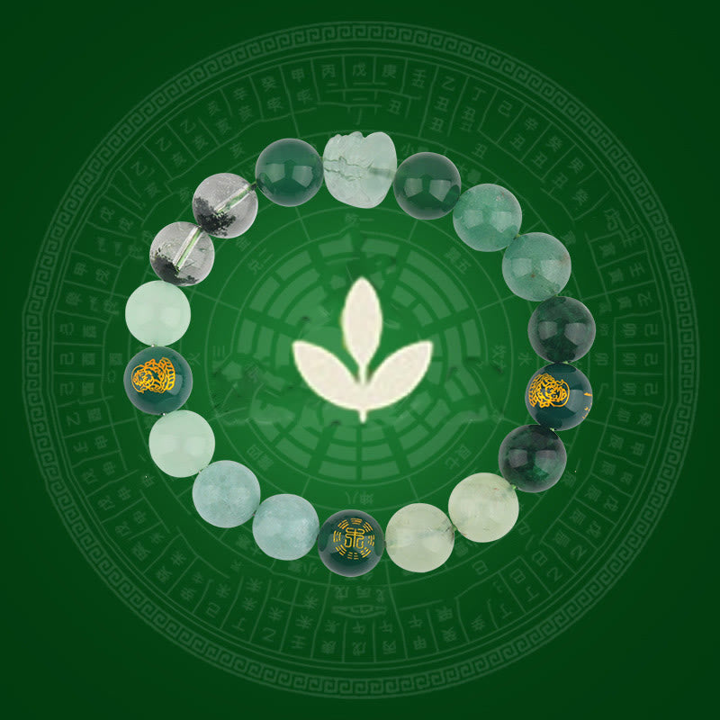 Wear FengShui Five Elements Various Crystal Agate Pixiu Wealth Bracelet