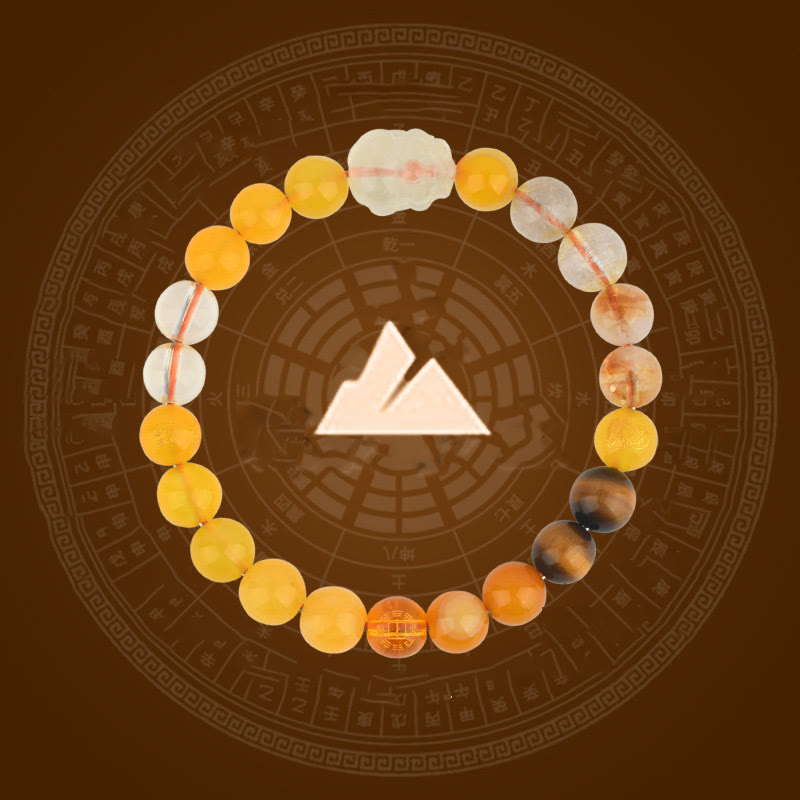 Wear FengShui Five Elements Various Crystal Agate Pixiu Wealth Bracelet