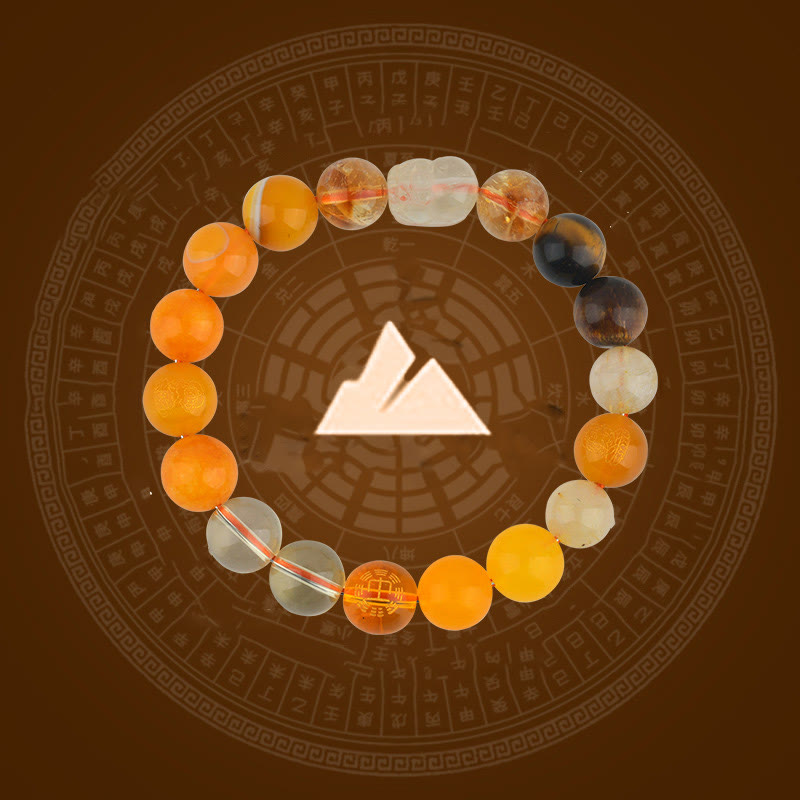 Wear FengShui Five Elements Various Crystal Agate Pixiu Wealth Bracelet