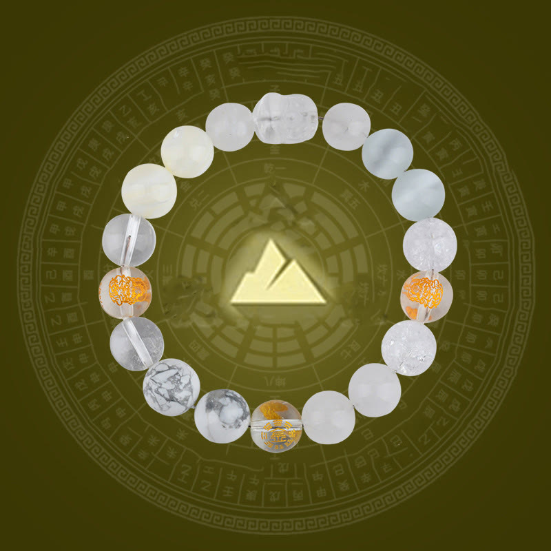 Wear FengShui Five Elements Various Crystal Agate Pixiu Wealth Bracelet