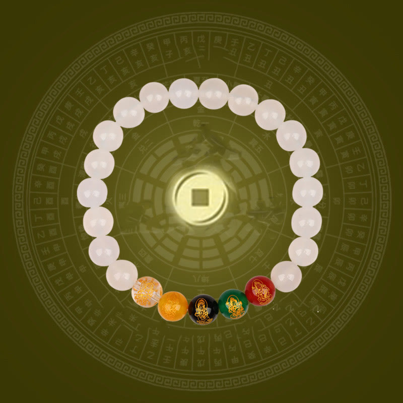 Wear FengShui Five Elements Various Agate Jambhala Luck Bracelet