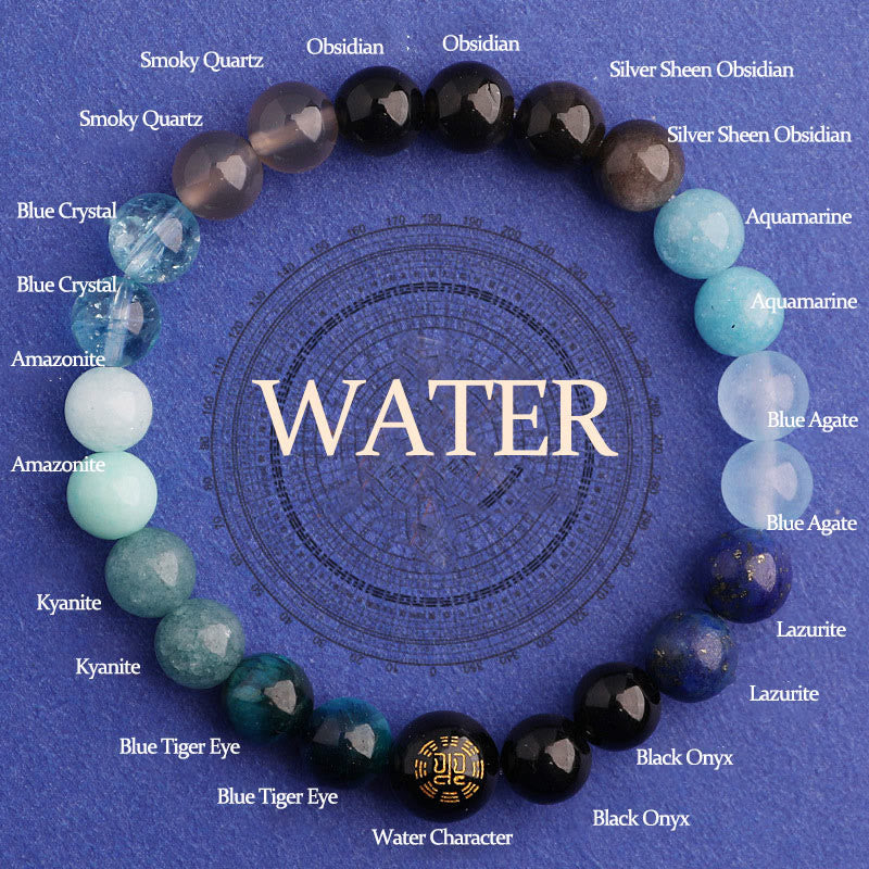Wear FengShui Five Elements Various Agate Balance Luck Bracelet