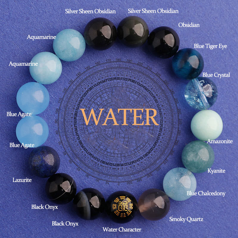 Wear FengShui Five Elements Various Agate Balance Luck Bracelet