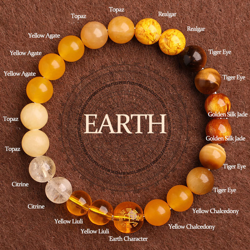 Wear FengShui Five Elements Various Agate Balance Luck Bracelet
