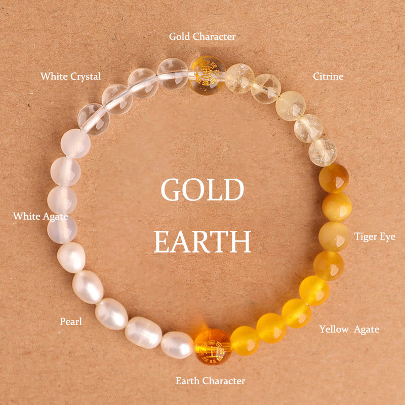 Wear FengShui Five Elements Various Agate Crystal Black Onyx Green Chalcedony Aquamarine Wisdom Bracelet