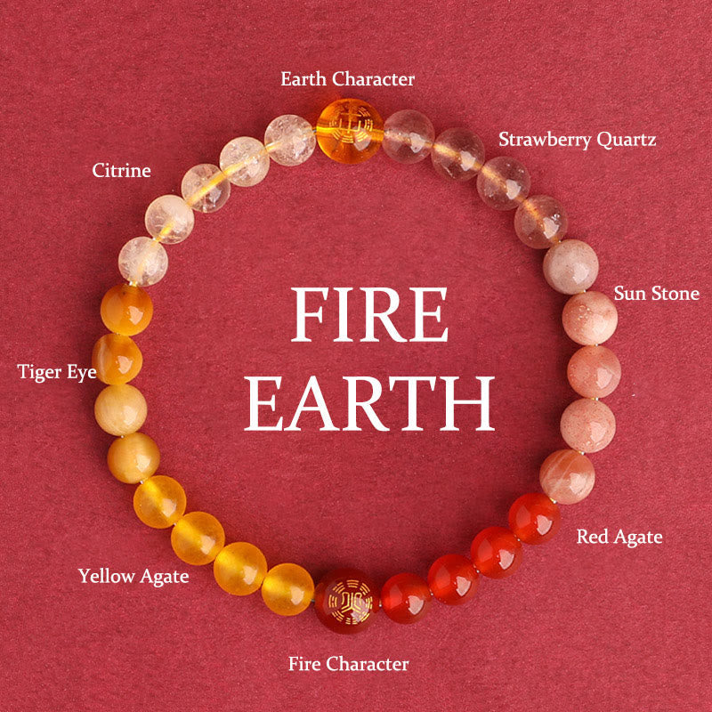Wear FengShui Five Elements Various Agate Crystal Black Onyx Green Chalcedony Aquamarine Wisdom Bracelet