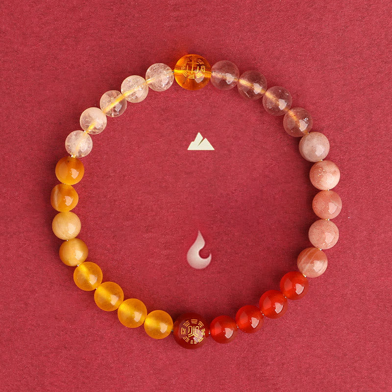 Wear FengShui Five Elements Various Agate Crystal Black Onyx Green Chalcedony Aquamarine Wisdom Bracelet