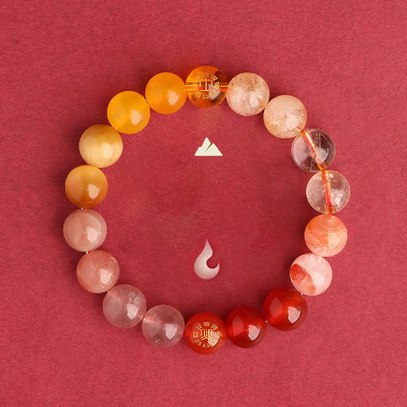 Wear FengShui Five Elements Various Agate Crystal Black Onyx Green Chalcedony Aquamarine Wisdom Bracelet