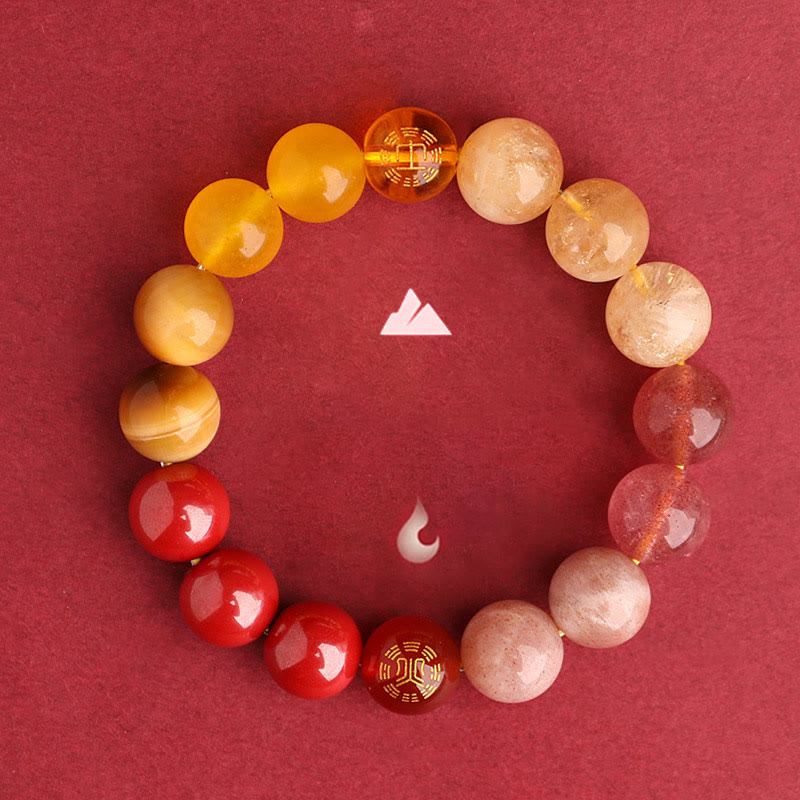 Wear FengShui Five Elements Various Agate Crystal Black Onyx Green Chalcedony Aquamarine Wisdom Bracelet