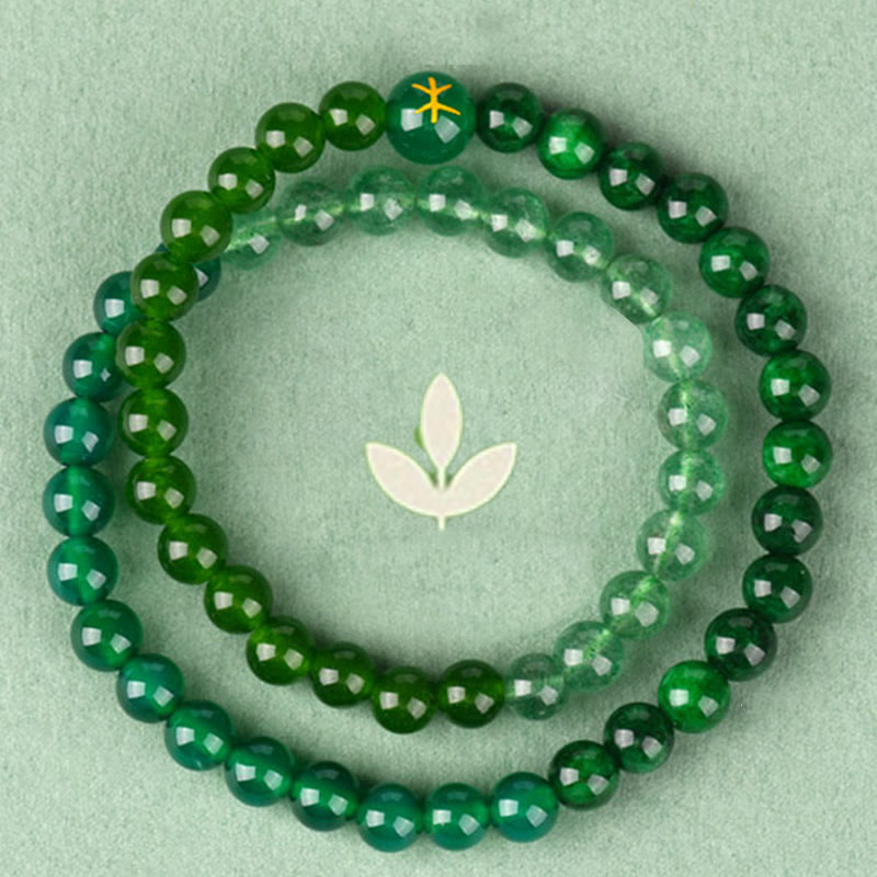 Wear FengShui Five Elements Various Agate Crystal Chalcedony White Crystal White Agate Luck Bracelet