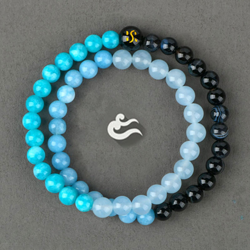 Wear FengShui Five Elements Various Agate Crystal Chalcedony White Crystal White Agate Luck Bracelet