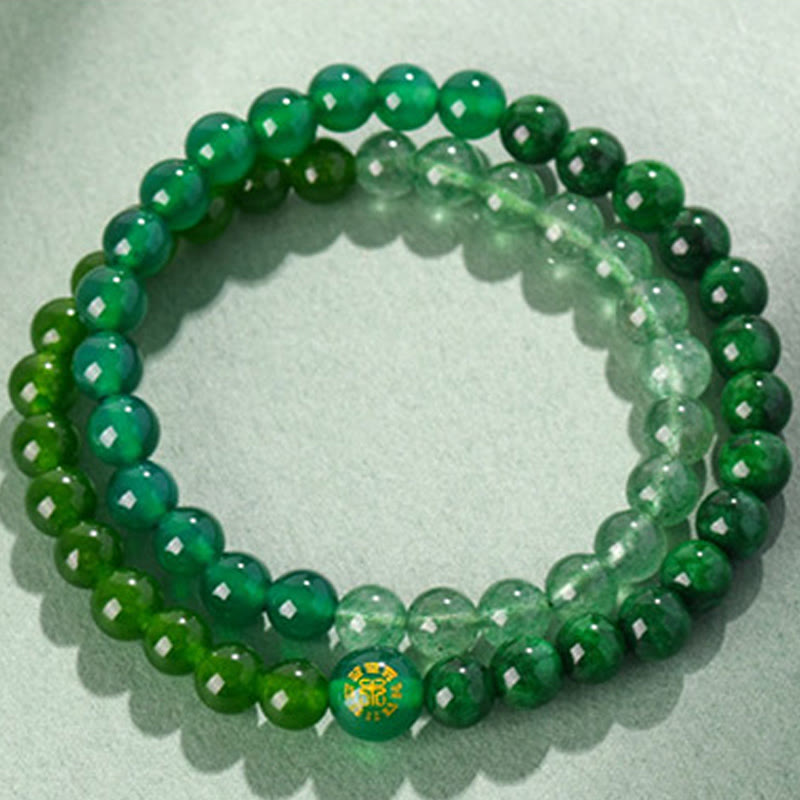 Wear FengShui Five Elements Various Agate Crystal Chalcedony White Crystal White Agate Luck Bracelet